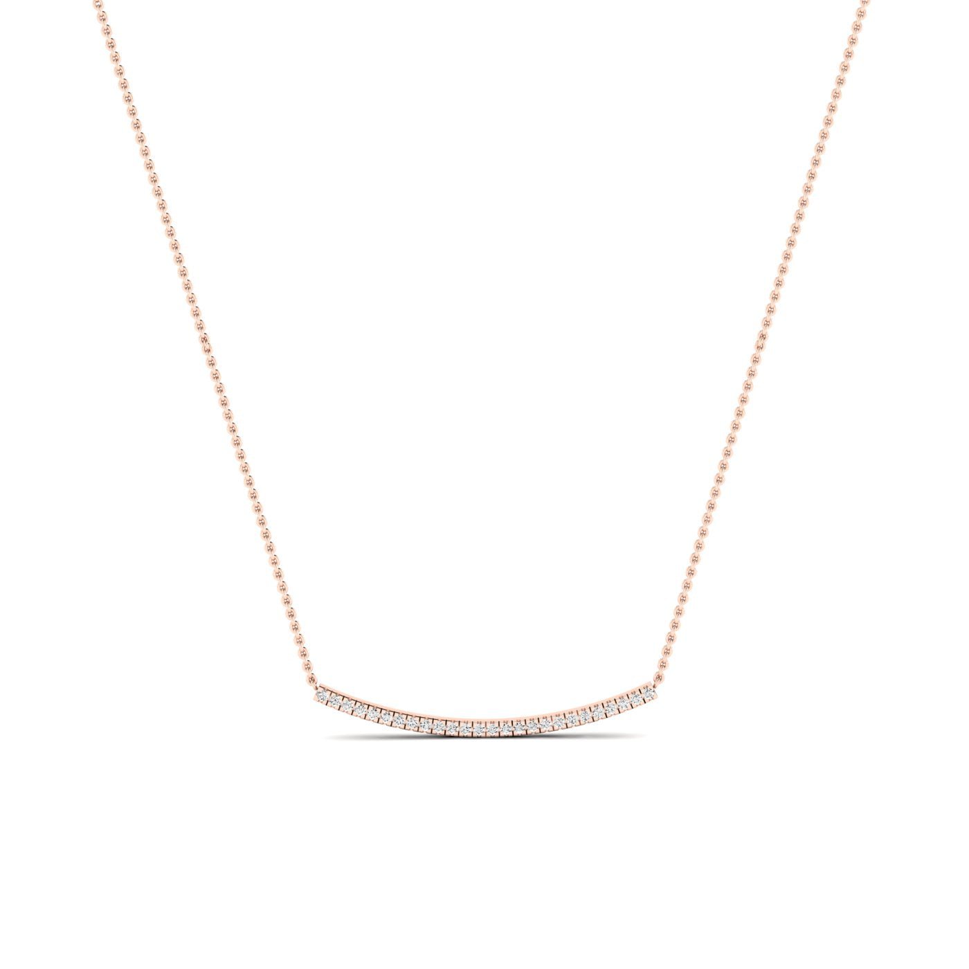 Evergreen Round Bar Diamond Accented Necklace rosegold