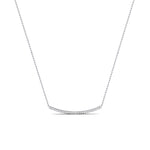 Evergreen Round Bar Moissanite Accented Necklace whitegold