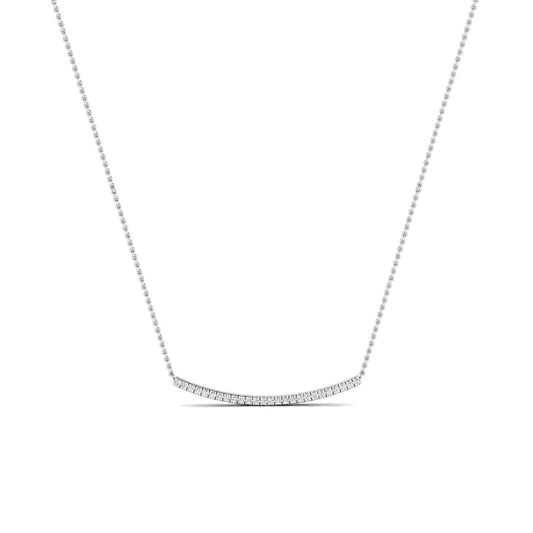 Evergreen Round Bar Moissanite Accented Necklace whitegold