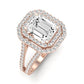 Flora Diamond Matching Band Only (engagement Ring Not Included) For Ring With Emerald Center rosegold