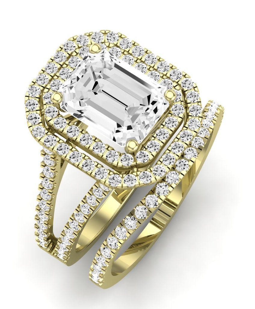 Flora Diamond Matching Band Only (engagement Ring Not Included) For Ring With Emerald Center yellowgold