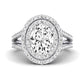 Flora Diamond Matching Band Only (engagement Ring Not Included) For Ring With Oval Center whitegold