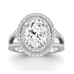 Flora Diamond Matching Band Only (engagement Ring Not Included) For Ring With Oval Center whitegold