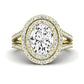 Flora Diamond Matching Band Only (engagement Ring Not Included) For Ring With Oval Center yellowgold