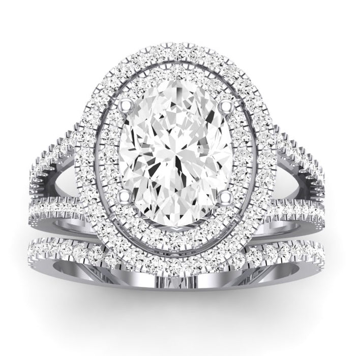 Flora Diamond Matching Band Only (engagement Ring Not Included) For Ring With Oval Center whitegold