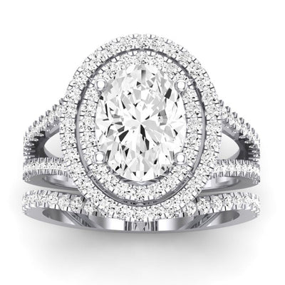 Flora Diamond Matching Band Only (engagement Ring Not Included) For Ring With Oval Center whitegold