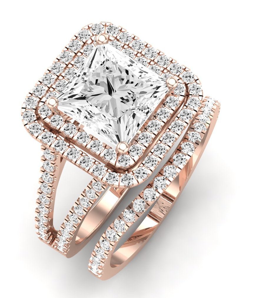 Flora Diamond Matching Band Only (engagement Ring Not Included) For Ring With Princess Center rosegold