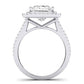 Flora Diamond Matching Band Only (engagement Ring Not Included) For Ring With Princess Center whitegold