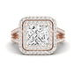 Flora Diamond Matching Band Only (engagement Ring Not Included) For Ring With Princess Center rosegold