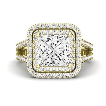 Flora Diamond Matching Band Only (engagement Ring Not Included) For Ring With Princess Center yellowgold