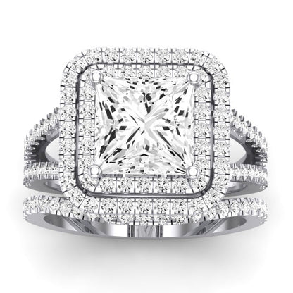 Flora Diamond Matching Band Only (engagement Ring Not Included) For Ring With Princess Center whitegold