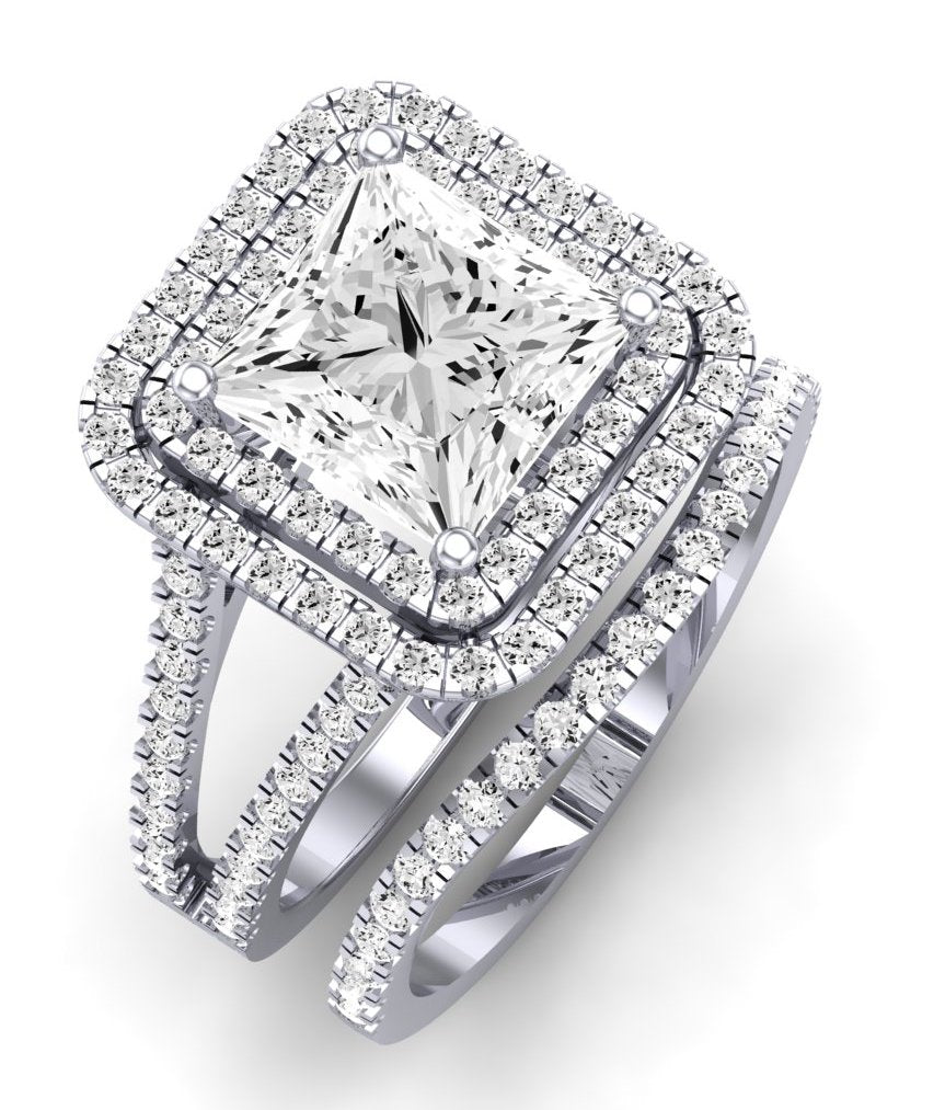 Flora Diamond Matching Band Only (engagement Ring Not Included) For Ring With Princess Center whitegold