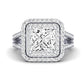 Flora Diamond Matching Band Only (engagement Ring Not Included) For Ring With Princess Center whitegold