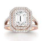 Flora Emerald Diamond Engagement Ring (Lab Grown Igi Cert) rosegold