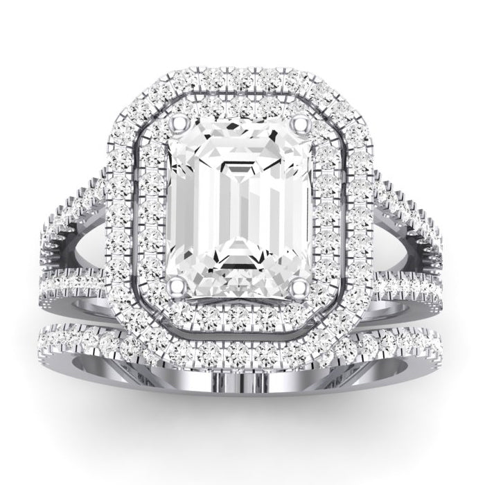 2.00 ct - Flora - Emerald Moissanite Bridal Set