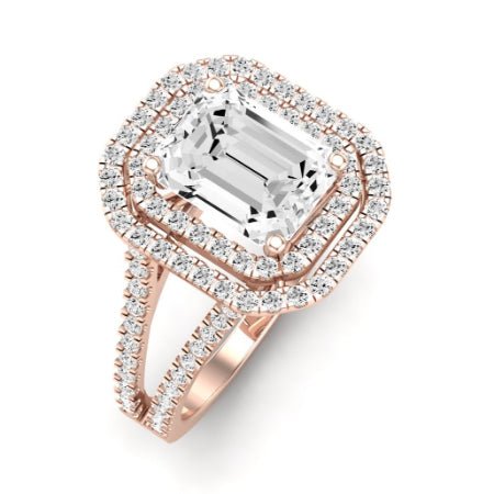 Flora Emerald Moissanite Bridal Set rosegold