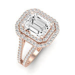 Flora Emerald Moissanite Bridal Set rosegold