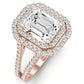 Flora Emerald Diamond Engagement Ring (Lab Grown Igi Cert) rosegold