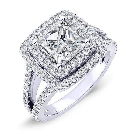 2.00 ct - Flora - GIA Natural Princess Diamond Engagement Ring
