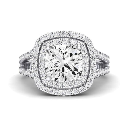 Flora Diamond Matching Band Only (engagement Ring Not Included) For Ring With Cushion Center whitegold