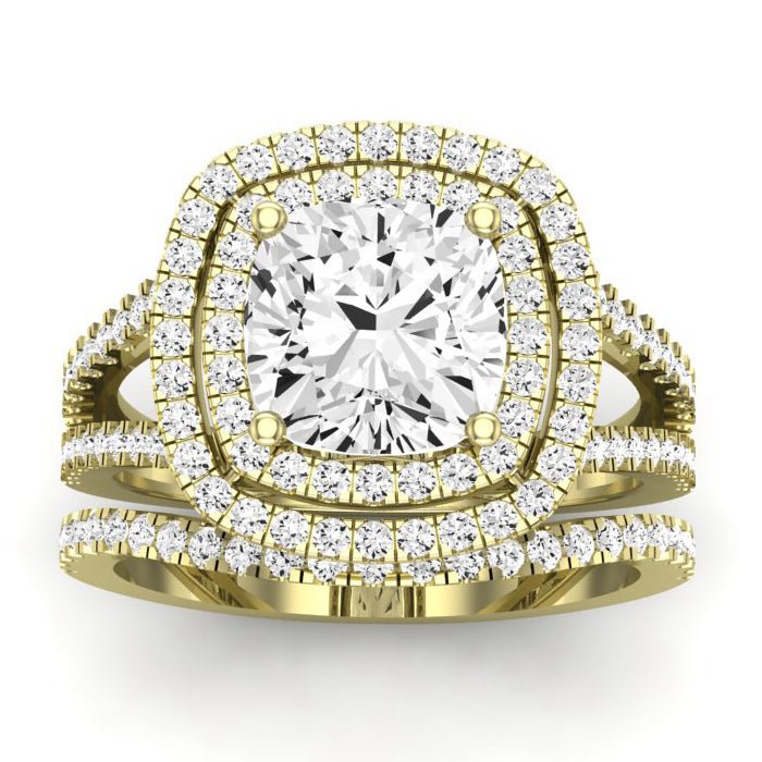 Flora Diamond Matching Band Only (engagement Ring Not Included) For Ring With Cushion Center yellowgold