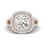 Flora Diamond Matching Band Only (engagement Ring Not Included) For Ring With Cushion Center rosegold