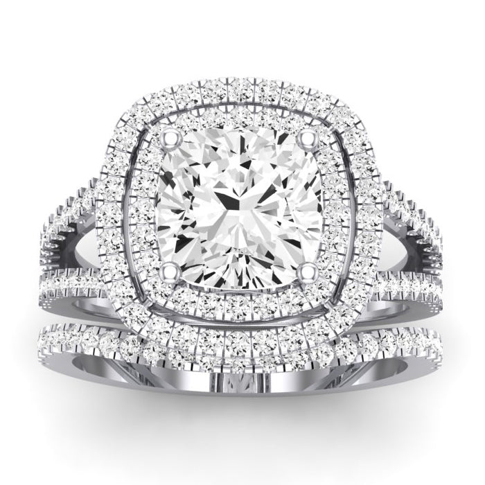 Flora Diamond Matching Band Only (engagement Ring Not Included) For Ring With Cushion Center whitegold