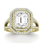 Flora Diamond Matching Band Only (engagement Ring Not Included) For Ring With Emerald Center yellowgold