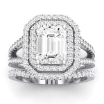 Flora Diamond Matching Band Only (engagement Ring Not Included) For Ring With Emerald Center whitegold