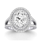 Flora Diamond Matching Band Only (engagement Ring Not Included) For Ring With Oval Center whitegold