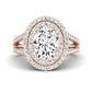 Flora Diamond Matching Band Only (engagement Ring Not Included) For Ring With Oval Center rosegold