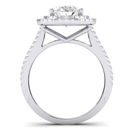 Flora Diamond Matching Band Only (engagement Ring Not Included) For Ring With Oval Center whitegold