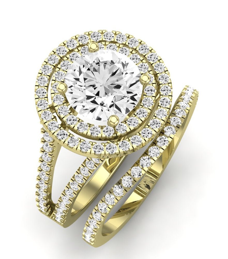 Flora Diamond Matching Band Only (engagement Ring Not Included) For Ring With Round Center yellowgold