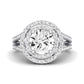 Flora Diamond Matching Band Only (engagement Ring Not Included) For Ring With Round Center whitegold