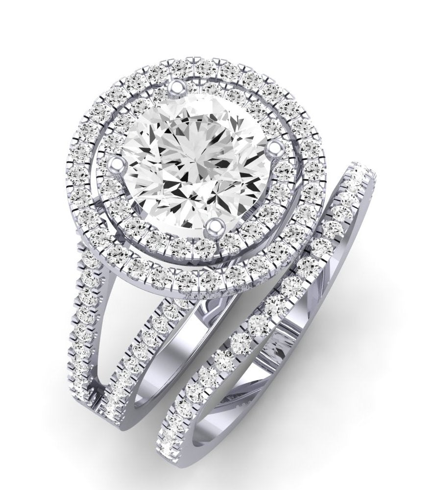 Flora Diamond Matching Band Only (engagement Ring Not Included) For Ring With Round Center whitegold