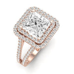 Flora Moissanite Matching Band Only (engagement Ring Not Included) For Ring With Princess Center rosegold