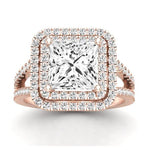 Flora Moissanite Matching Band Only (engagement Ring Not Included) For Ring With Princess Center rosegold