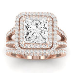 Flora Moissanite Matching Band Only (engagement Ring Not Included) For Ring With Princess Center rosegold