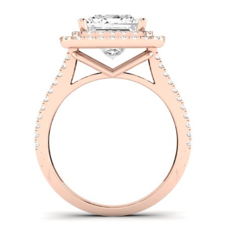 Flora Moissanite Matching Band Only (engagement Ring Not Included) For Ring With Princess Center rosegold