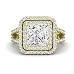 Flora Moissanite Matching Band Only (engagement Ring Not Included) For Ring With Princess Center yellowgold