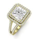 Flora Moissanite Matching Band Only (engagement Ring Not Included) For Ring With Princess Center yellowgold