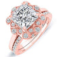 Coralbells Moissanite Matching Band Only (engagement Ring Not Included) For Ring With Princess Center rosegold