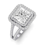 Flora Moissanite Matching Band Only (engagement Ring Not Included) For Ring With Princess Center whitegold