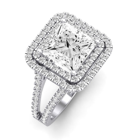 Flora Moissanite Matching Band Only (engagement Ring Not Included) For Ring With Princess Center whitegold