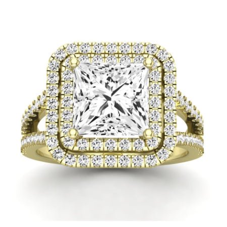 Flora Moissanite Matching Band Only (engagement Ring Not Included) For Ring With Princess Center yellowgold
