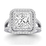 Flora Moissanite Matching Band Only (engagement Ring Not Included) For Ring With Princess Center whitegold
