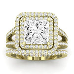 Flora Moissanite Matching Band Only (engagement Ring Not Included) For Ring With Princess Center yellowgold