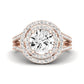 Flora Moissanite Matching Band Only (engagement Ring Not Included) For Ring With Round Center rosegold