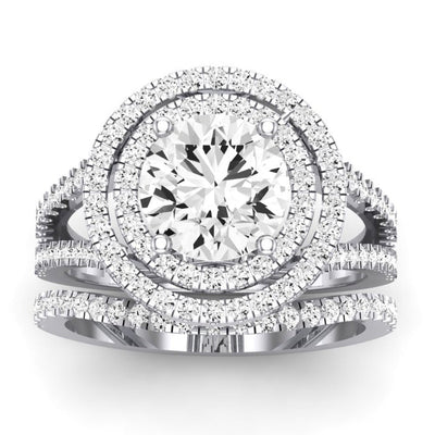 Flora Moissanite Matching Band Only (engagement Ring Not Included) For Ring With Round Center whitegold