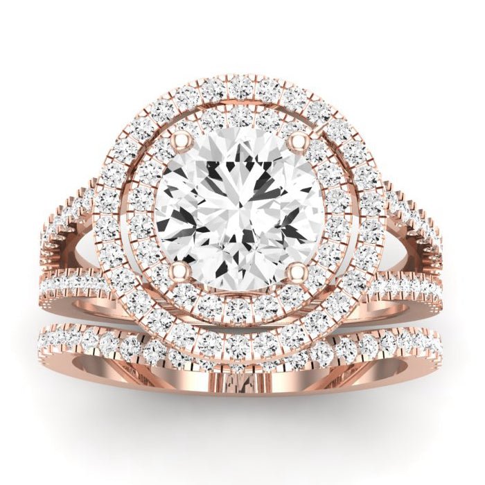 Flora Moissanite Matching Band Only (engagement Ring Not Included) For Ring With Round Center rosegold